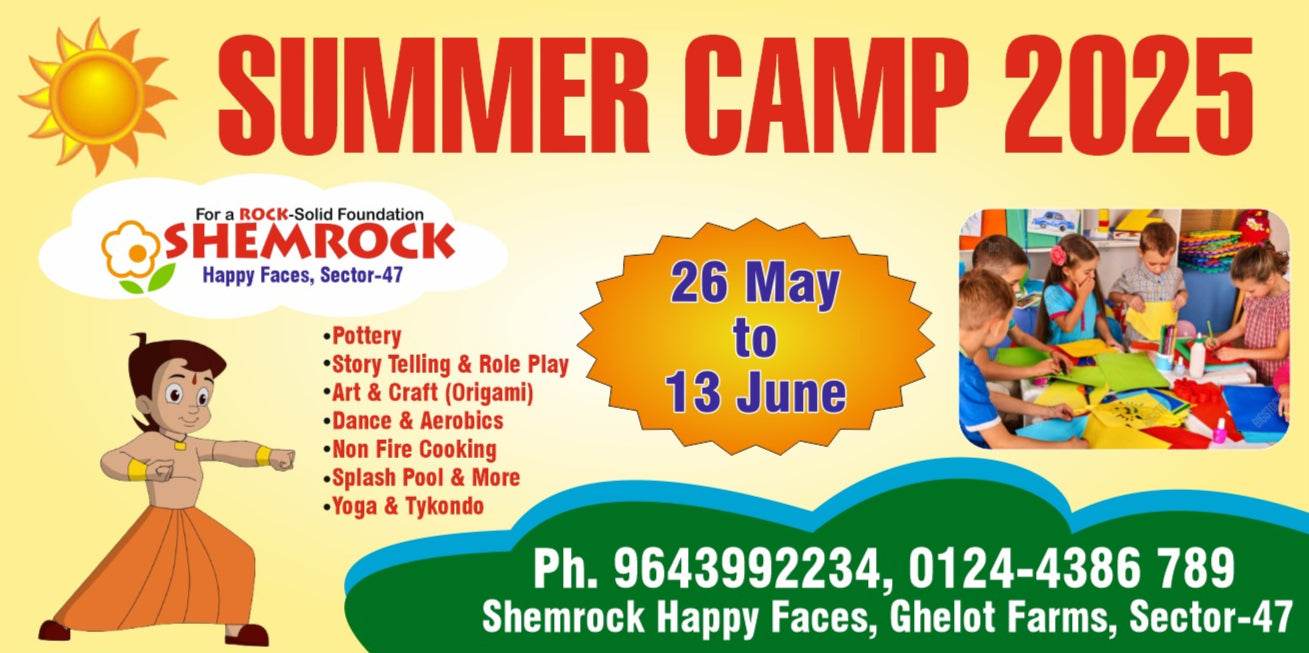 Summer Camp by Shemrock Happy Faces (26 May - 13 Jun) | Sector 47 Gurgaon - ActivityKidz