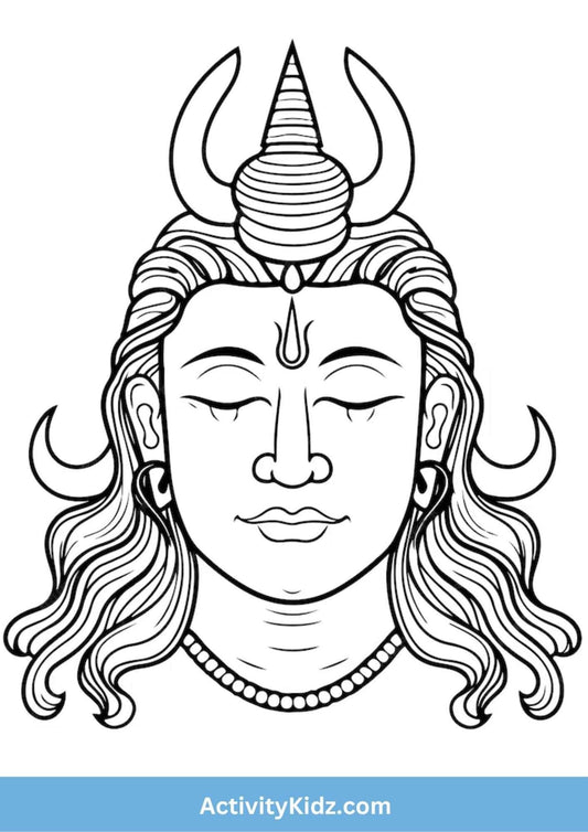 Meditative Lord Shiva Coloring Page - ActivityKidz