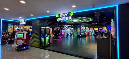 Skygamer entrace showing variety of arcade games