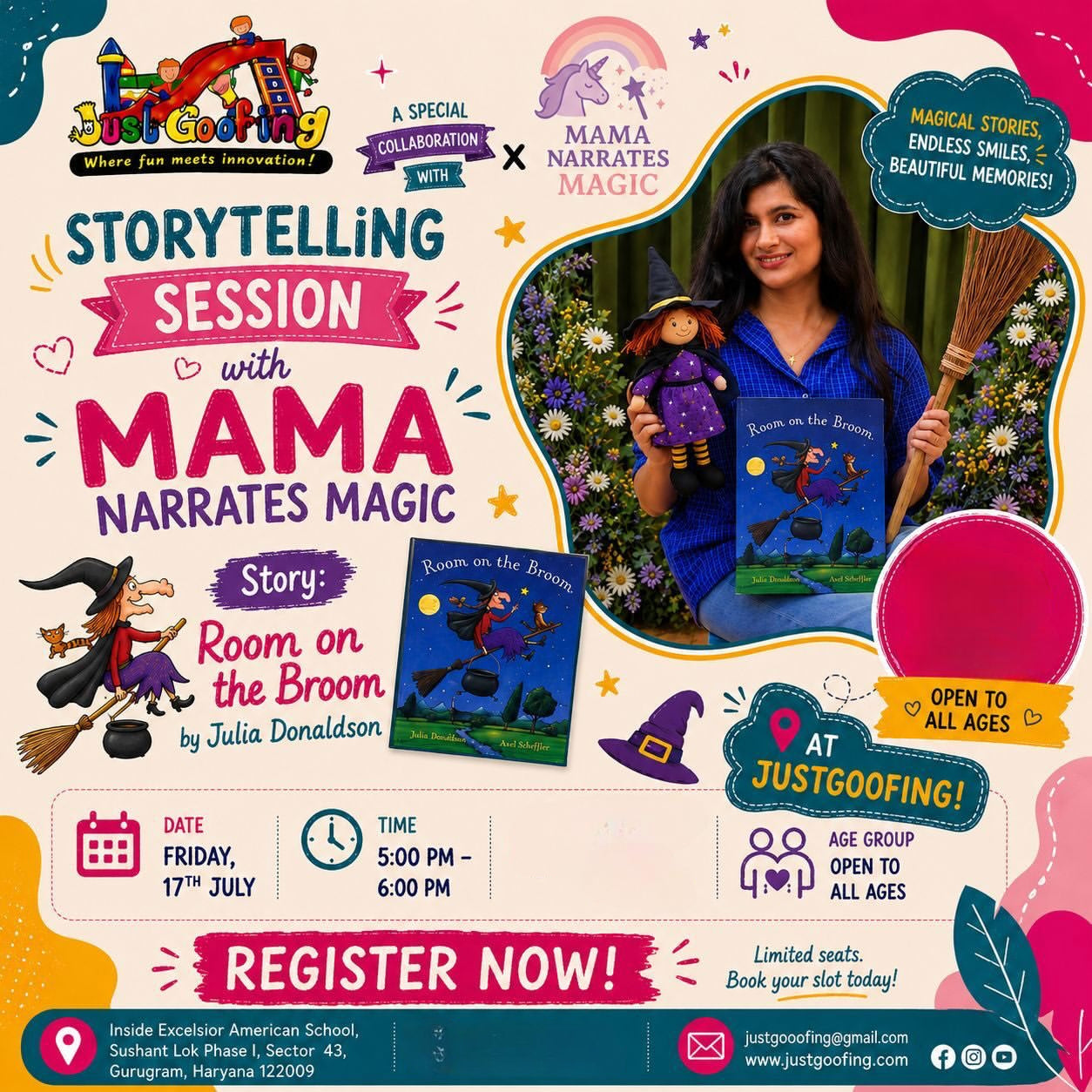 Storytelling Session (17 July) at Just Goofing | Sector 43 Gurgaon
