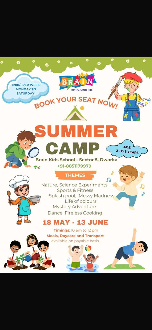 Summer Camp by Brain Kids School (18 May - 13 Jun) | Dwarka Delhi
