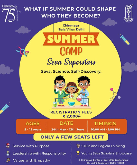 Summer Camp by Chinmaya Mission Delhi (24 May - 13 Jun) | Lodhi Estate Delhi