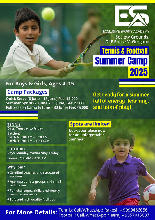 Summer Camp by Exclusive Sports Academy (6 Jun - 30 Jun) | DLF Phase 5 Gurgaon