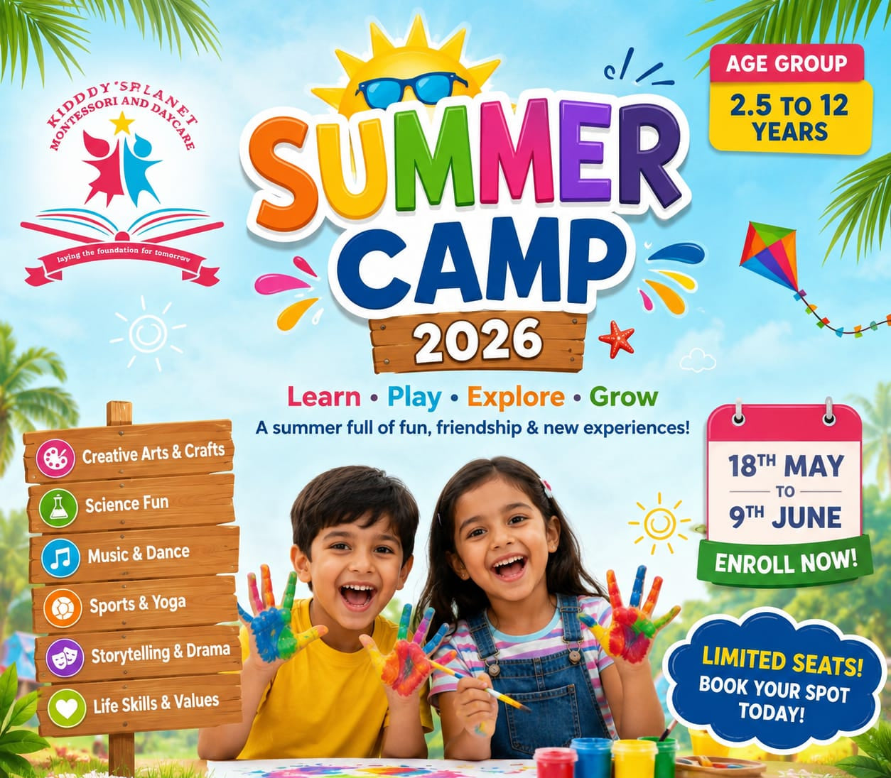 Summer Camp by Kiddy's Planet Montessori (18 May - 9 Jun) | Sector 76 Faridabad