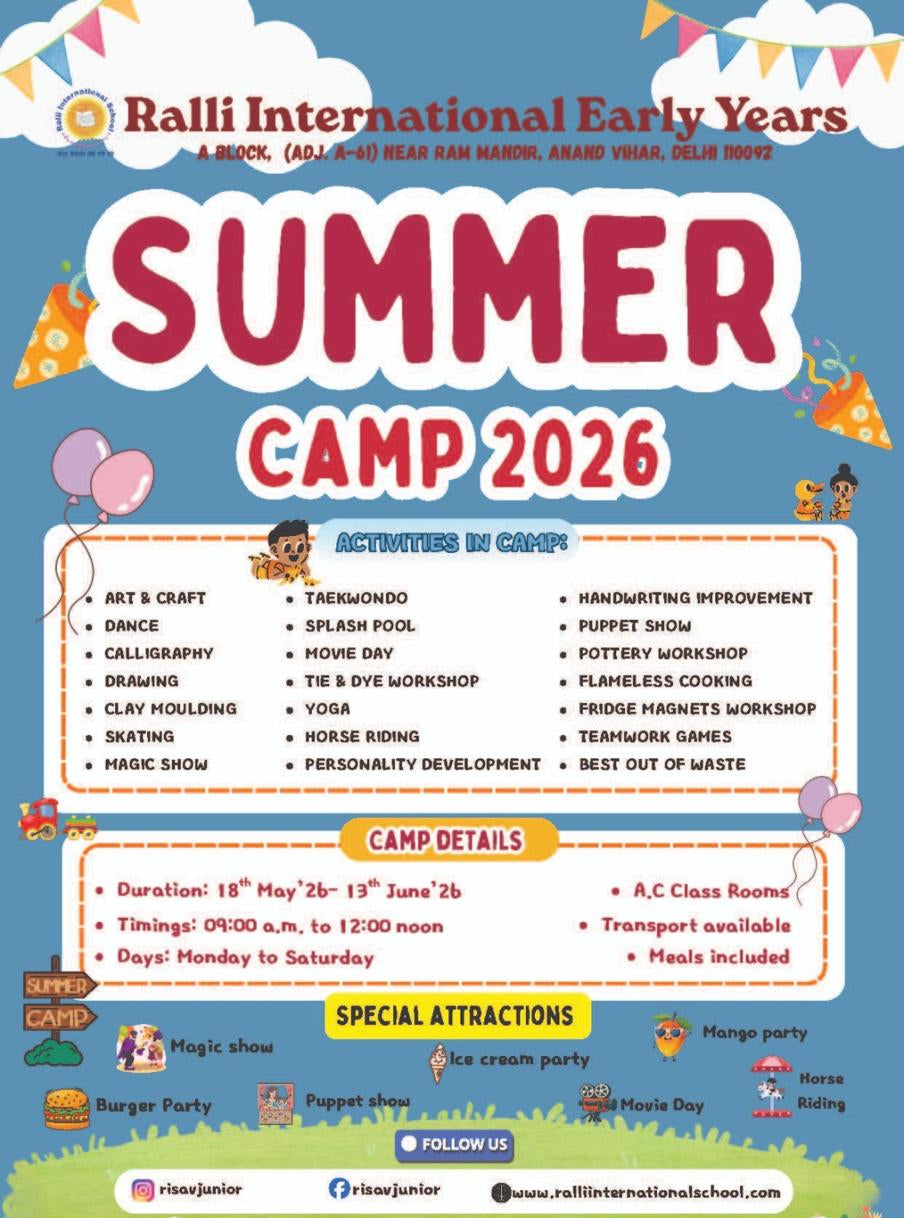 Summer Camp by Ralli International Kindergarten (18 May - 13 Jun) | Indirapuram Ghaziabad