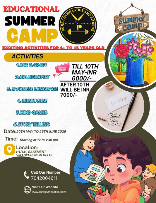 Summer Camp by Suraj Gymnastics and Fitness (20 May - 25 Jun) | Vikaspuri Delhi