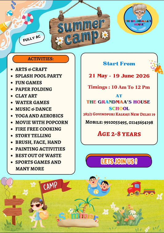 Summer Camp by The Grandmaa's House Play School (21 May - 19 Jun) | Kalkaji Delhi