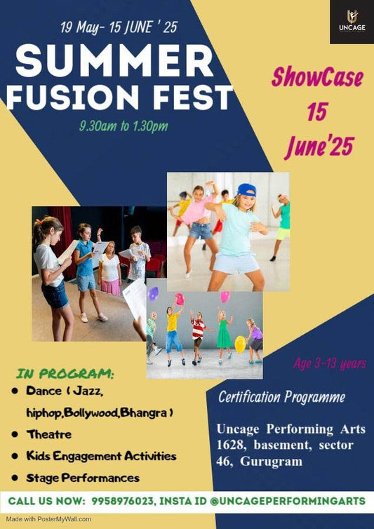 Summer Camp by Uncage Performing Arts Academy (19 May - 15 Jun) | Sector 46 Gurgaon - ActivityKidz
