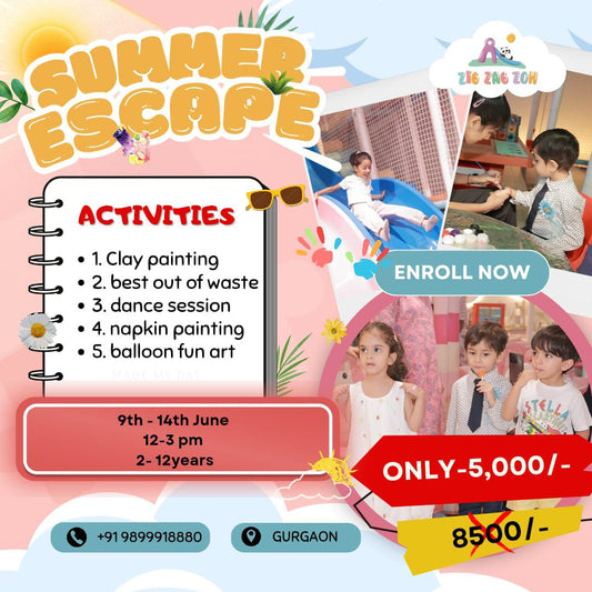 Summer Camp by Zig Zag Zoh Indoor Play Area (9 - 14 Jun) | DLF Phase 1 Gurgaon