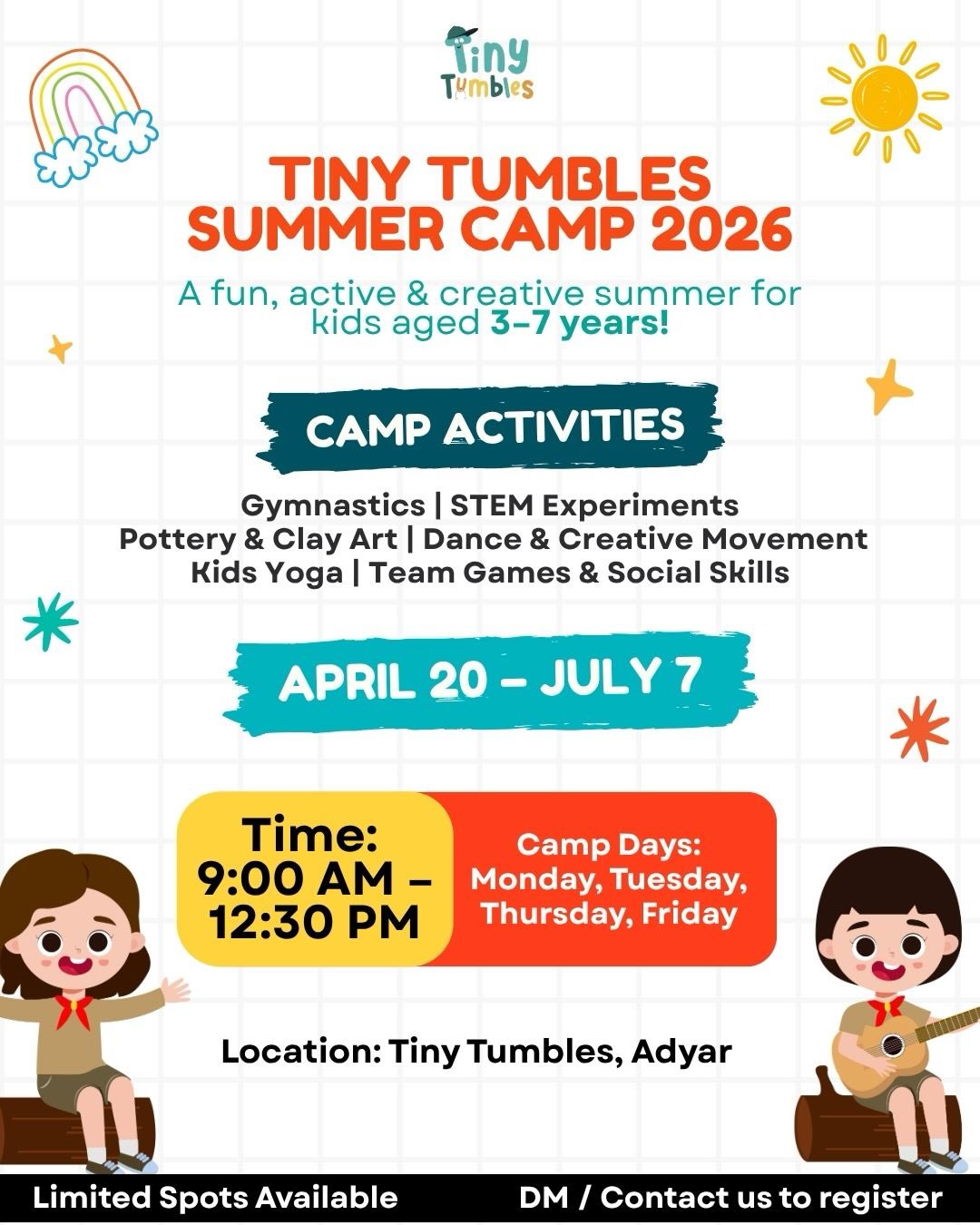 Summer Camp by Tiny Tumbles Adyar (20 April - 7 July) | Adyar Chennai