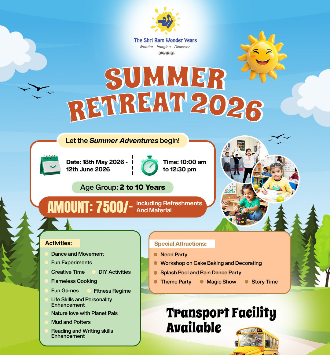 Summer Retreat 2026 by The Shri Ram Wonder Years (18 May - 12 Jun) | Dwarka Sector 18A Delhi