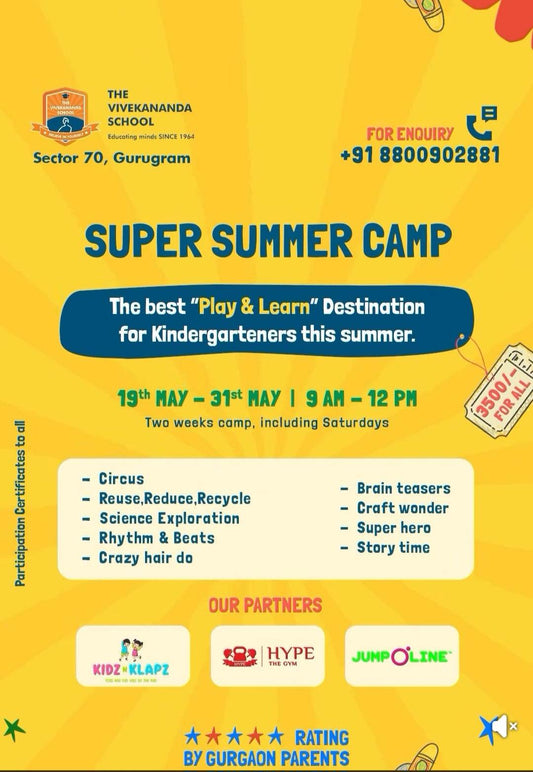 Super Summer Camp by The Vivekananda School (19 - 31 May) | Sector 70 Gurgaon - ActivityKidz