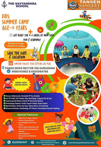 Summer Camp by Tansen Sangeet Mahavidyalaya (19 May - 27 Jun) | Sector 106 Gurgaon - ActivityKidz