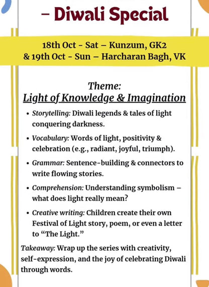 Diwali Special at TinyVille Clubhouse (18-Oct) | Greater Kailash II Delhi