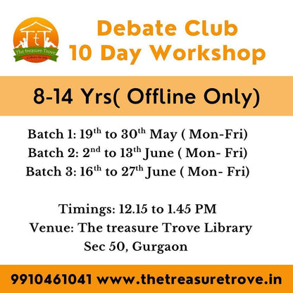 Summer Workshop Fest by The Treasure Trove Kids Library(19 May - 29 Jun) | Nirvana Country Gurgaon - ActivityKidz