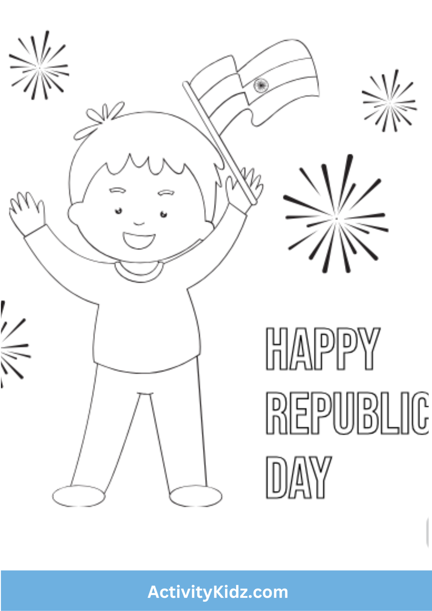 Festive Republic Day Coloring Sheet