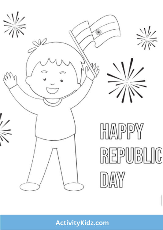 Festive Republic Day Coloring Sheet