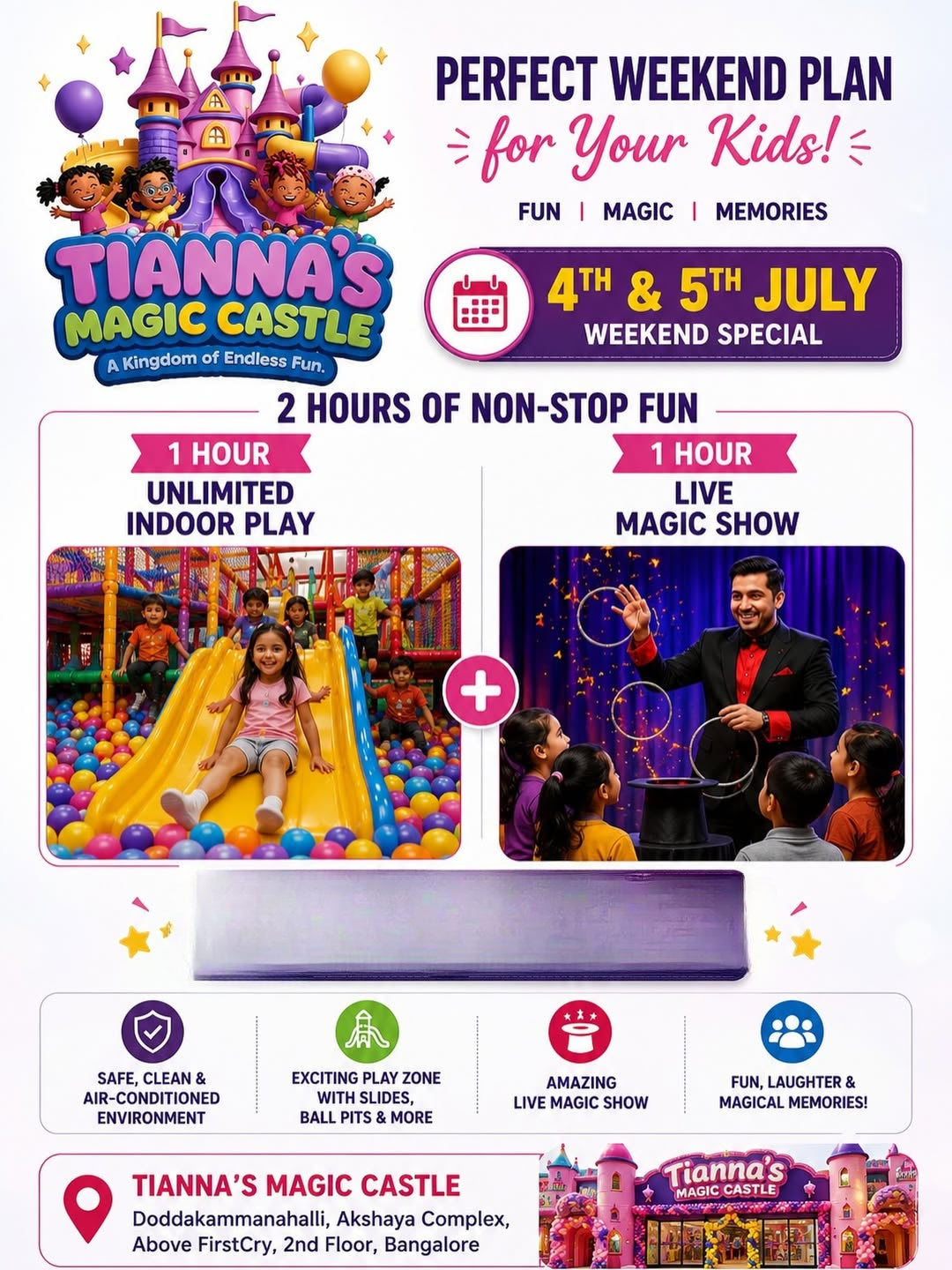 Weekend Activity (4-5 Jul) at Tianna's Magic Castle | Akshayanagar Bangalore