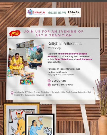 Kalighat Pattachitra Workshop by Artshaala (7 August) | Emaar Club Beryl Gurgaon
