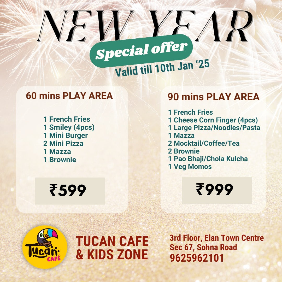 New Year Offer by Tucan Play Area (31 Dec -10  Jan) |  Elan Town Centre Sohna Road Gurgaon