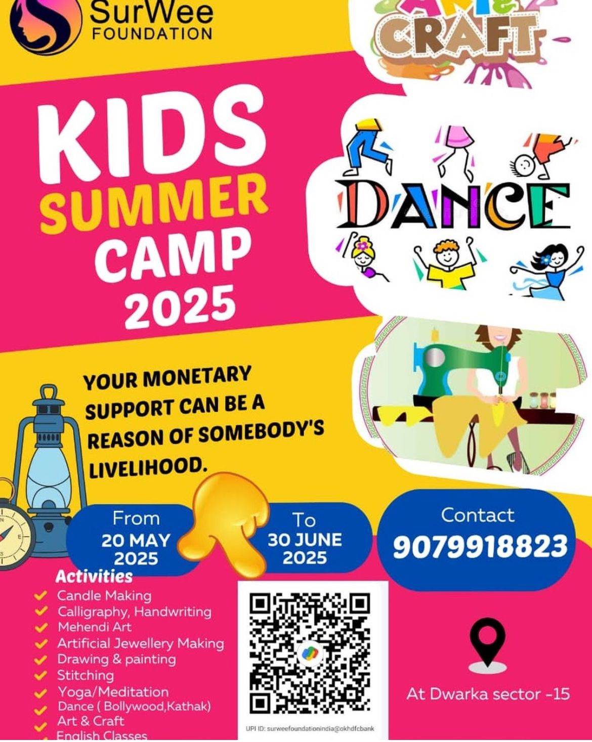 Kids Summer Camp by SurWee Foundation (20 May - 20 Jun) | Sector 15 Dwarka - ActivityKidz