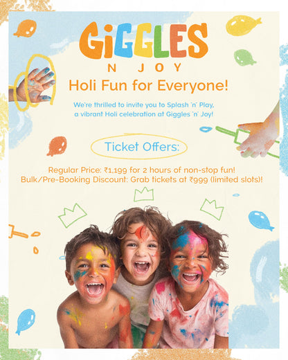 Splash N Play: Holi Fun at Giggles N Joy (11th - 13th March) | M3M Urbana Mall Gurgaon