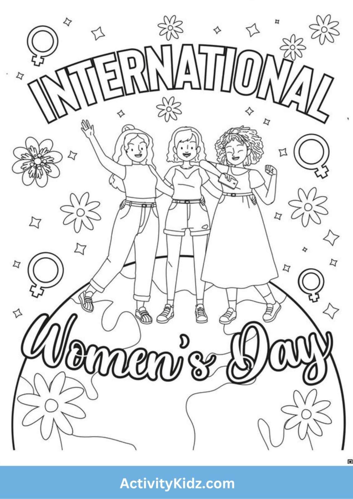 International Women's Day Coloring Worksheet - ActivityKidz