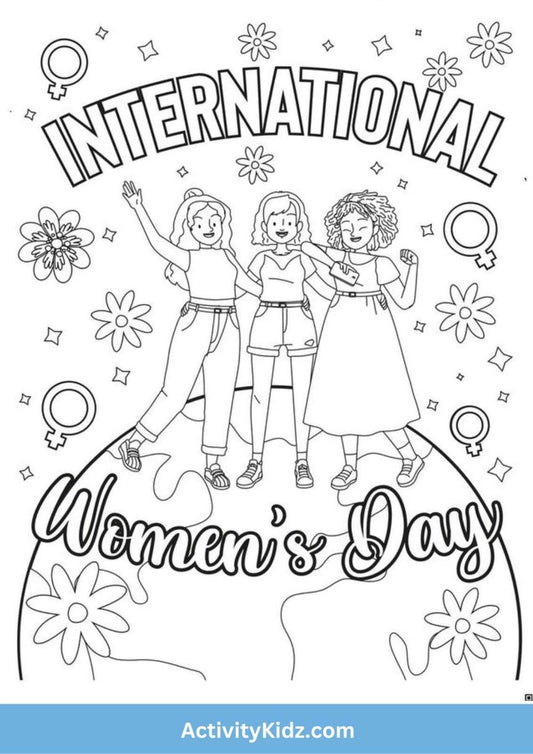 International Women's Day Coloring Worksheet - ActivityKidz