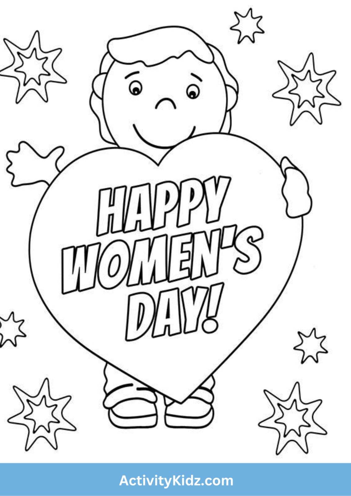 Women's Day Celebration Coloring Worksheet - ActivityKidz
