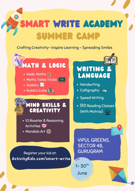 Summer Camp by Smart Write Academy (1 Jun - 30 Jun) | Vipul Greens Sector 48 Gurgaon