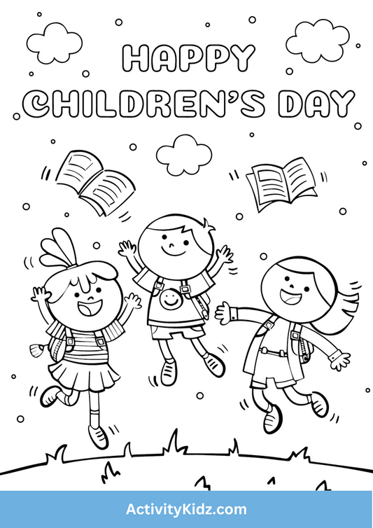 Children's Day Mural Coloring Page