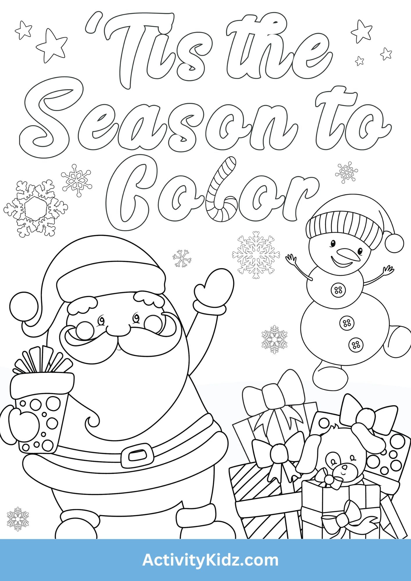 Christmas Joy Colouring Worksheet