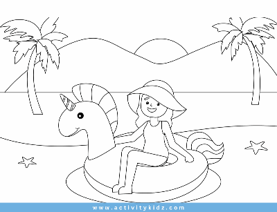 Colouring - Unicorn Beach