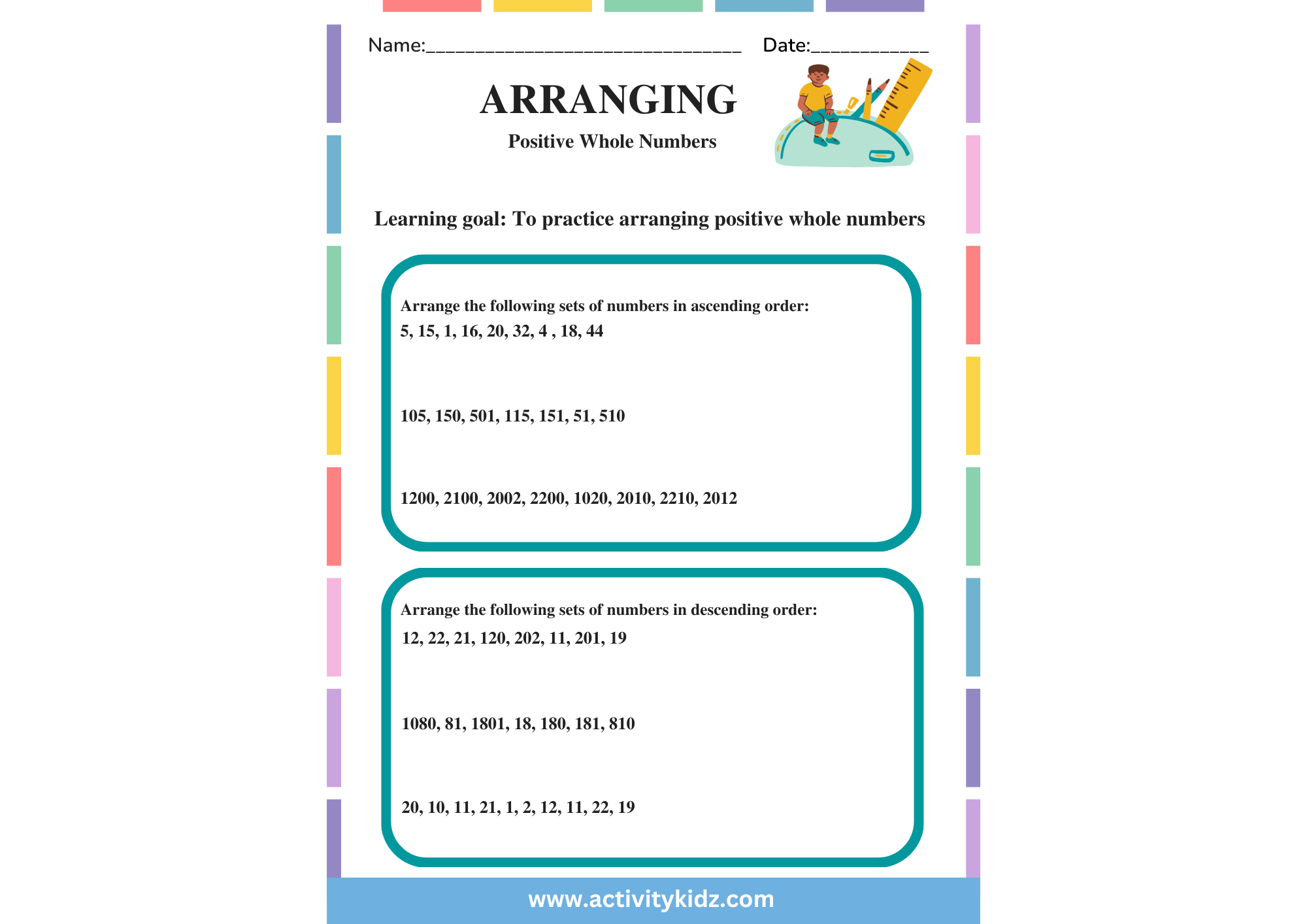 Math Sorting Numbers