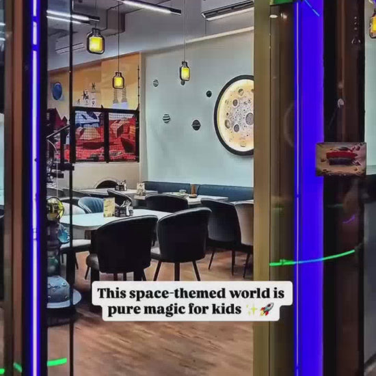 This space-themed indoor playground offers a magical world for kids aged 1-12. It features interactive games, a huge ball pit, water play, and construction zones, creating an atmosphere of unlimited fun and excitement. The environment is safe, hygienic, and perfect for playdates and birthday parties.