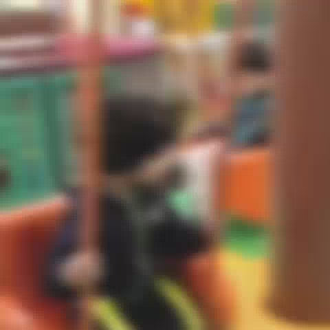 Children of various ages enjoy a vibrant indoor playground filled with colorful slides, ball pits, and interactive toys. The atmosphere is lively and playful as kids swing, slide, and explore the stimulating environment.