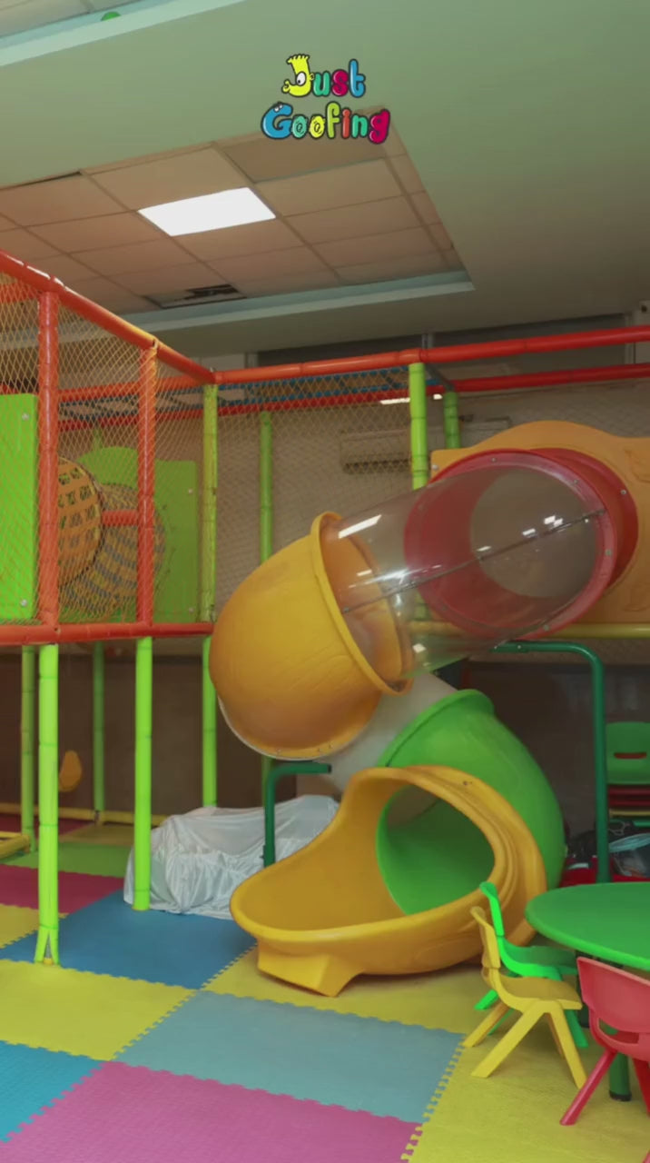 Indoor kids play area featuring colorful play equipment and interactive activities designed for safe and energetic children’s entertainment.